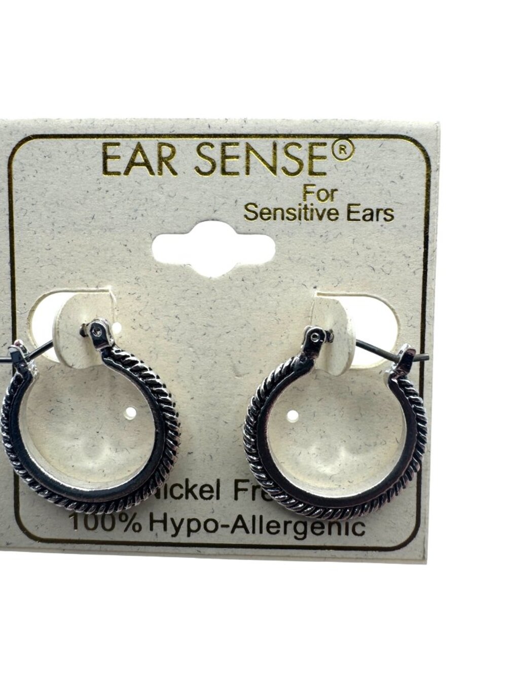 Ear Sense Nickel-Free Hypo-Allergenic Hoop Earrings For Sensitive Ears Silver-To